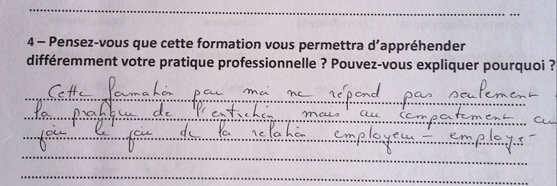 evaluation d'un ancien stagiaire