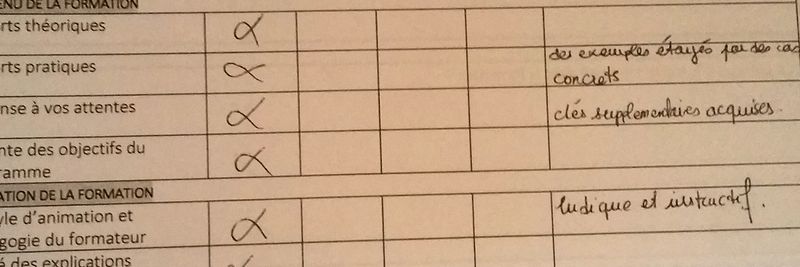 evaluation d'un ancien stagiaire