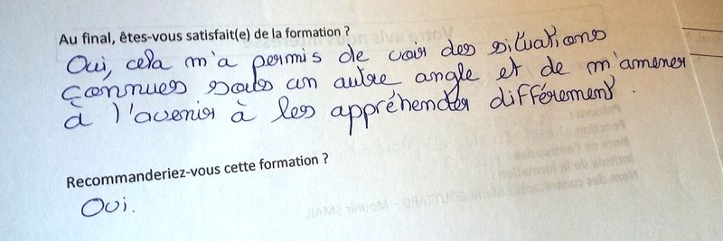 evaluation d'un ancien stagiaire