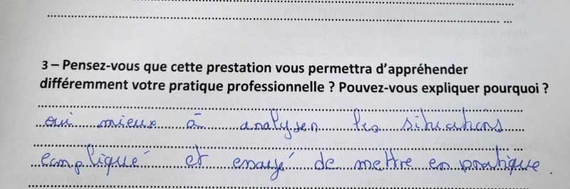 evaluation d'un ancien stagiaire
