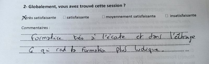 evaluation d'un ancien stagiaire